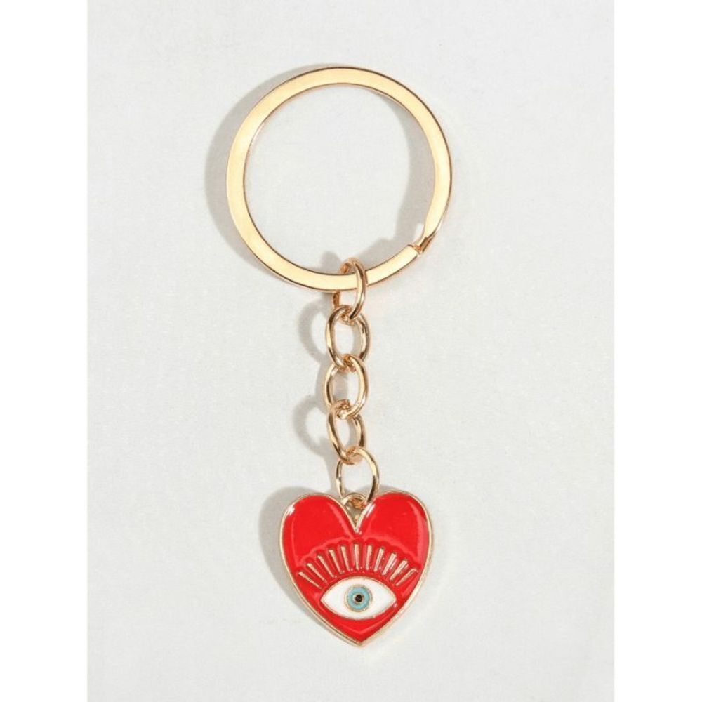 Red Evil Eye Heart Keychain - Picture 2 of 3